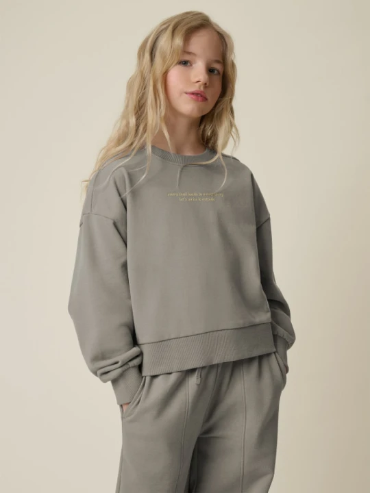 Zdjęcie produktu Dziewczęca bluza nierozpinana bez kaptura 4F 4FJRSS26TSWSF2813 - szara