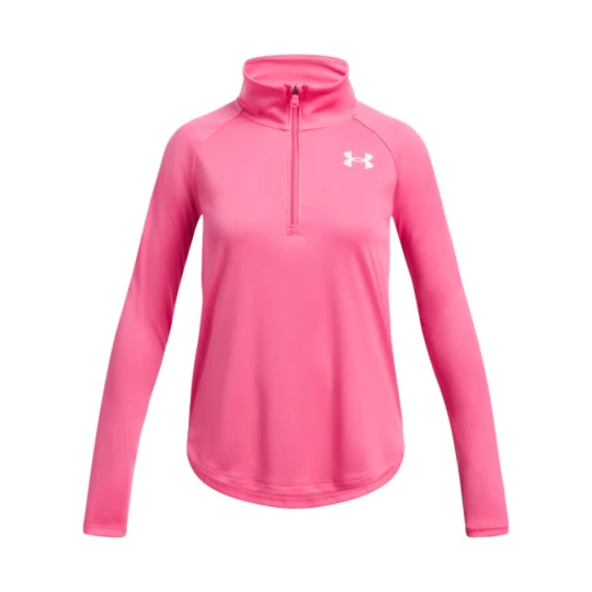 Zdjęcie produktu Dziewczęca bluza treningowa nierozpinana bez kaptura Under Armour Tech Graphic 1 / 2 Zip - różowa
