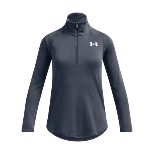 Zdjęcie produktu Dziewczęca bluza treningowa nierozpinana bez kaptura Under Armour Tech Graphic 1 / 2 Zip - szara