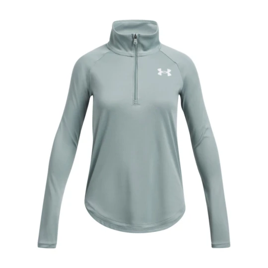 Zdjęcie produktu Dziewczęca bluza treningowa nierozpinana bez kaptura Under Armour Tech Graphic 1 / 2 Zip - zielona