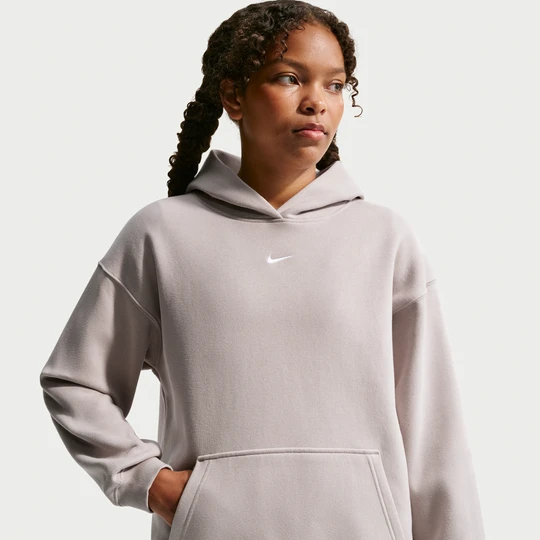 Zdjęcie produktu Dziewczęca bluza z kapturem o kroju oversize Nike Studio Fleece - Brązowy