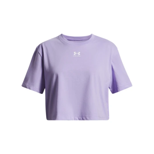 Zdjęcie produktu Dziewczęca koszulka oversize Under Armour UA Rival SS - fioletowa