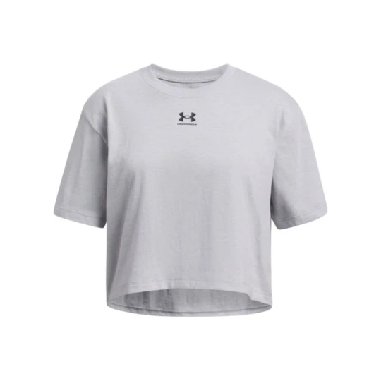 Zdjęcie produktu Dziewczęca koszulka oversize Under Armour UA Rival SS - szara
