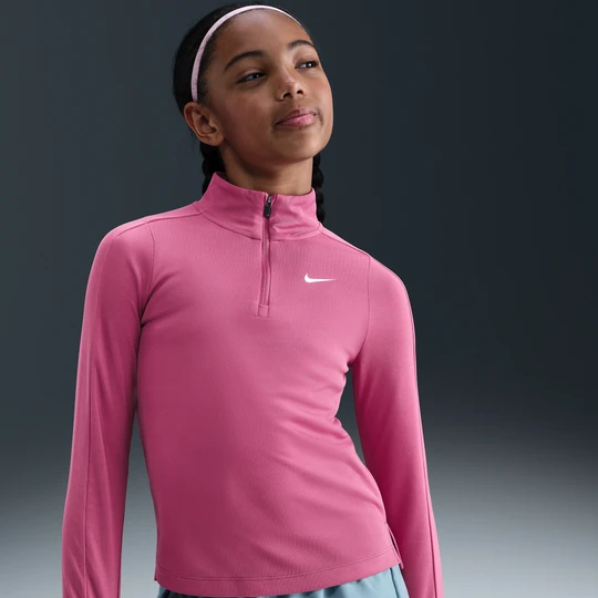 Zdjęcie produktu Dziewczęca koszulka z długim rękawem i zamkiem 1 / 4 Dri-FIT Nike - Fiolet