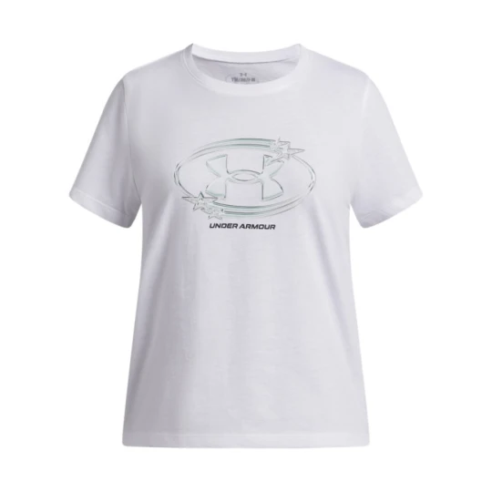 Zdjęcie produktu Dziewczęca koszulka z nadrukiem Under Armour UA G Star Logo Lockertag SS - biała