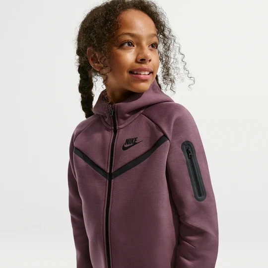 Zdjęcie produktu Dziewczęca rozpinana bluza z kapturem Nike Tech Fleece - Fiolet