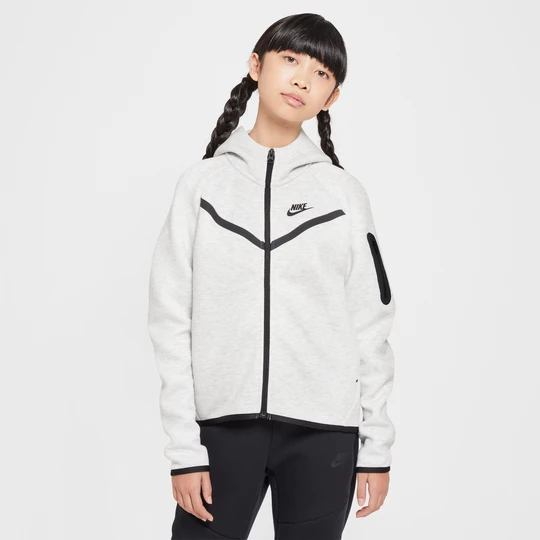 Zdjęcie produktu Dziewczęca rozpinana bluza z kapturem Nike Tech Fleece - Szary