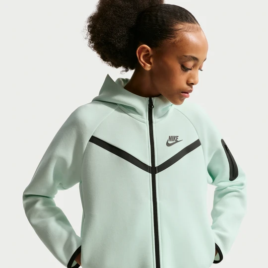Zdjęcie produktu Dziewczęca rozpinana bluza z kapturem Nike Tech Fleece - Zieleń
