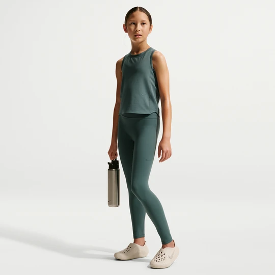 Zdjęcie produktu Dziewczęce legginsy o pełnej długości z wysokim stanem Nike Mavn - Szary