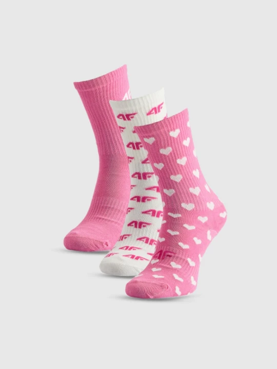 Zdjęcie produktu Dziewczęce skarpetki (3-pack) 4F 4FJRSS26USOCF667 - multikolor