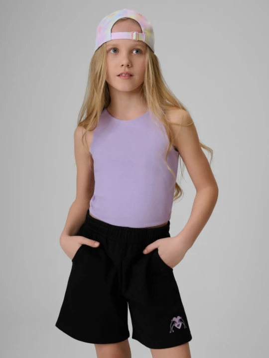 Zdjęcie produktu Dziewczęcy crop top 4F 4FJRSS26TSLEF327 - fioletowy