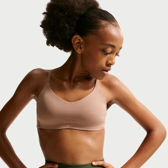 Zdjęcie produktu Dziewczęcy stanik sportowy Nike Alate - Brązowy