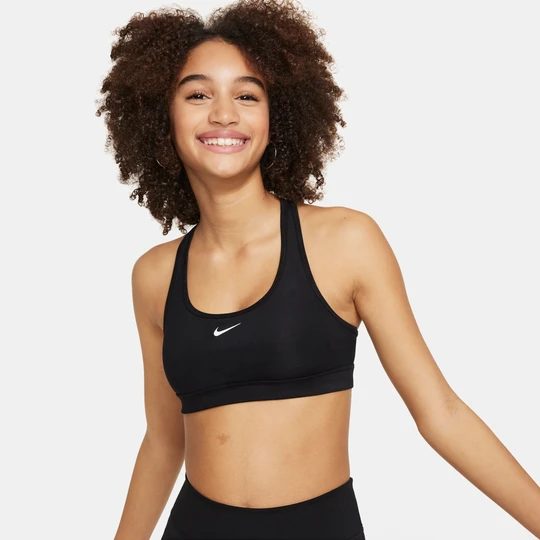 Zdjęcie produktu Dziewczęcy stanik sportowy Nike Swoosh - Czerń