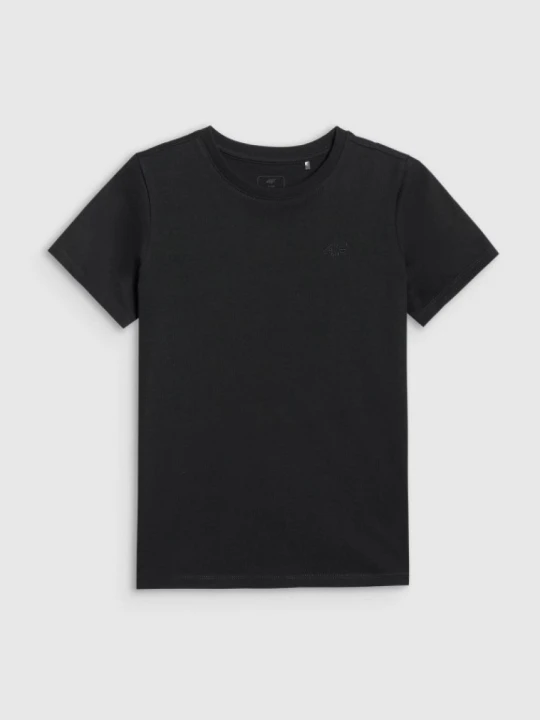 Zdjęcie produktu Dziewczęcy t-shirt bez nadruku 4F 4FJRMM00TTSHF3231 - czarny