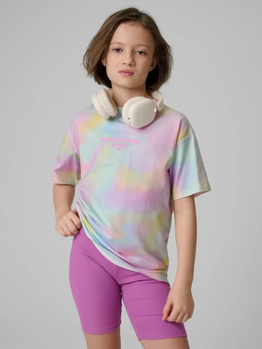 Zdjęcie produktu Dziewczęcy t-shirt z nadrukiem 4F 4FJRSS26TTSHF3826 - multikolor