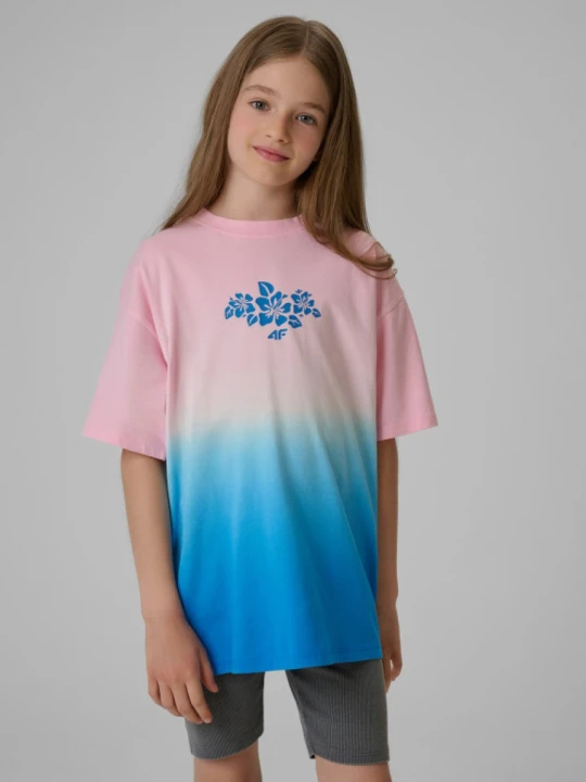 Zdjęcie produktu Dziewczęcy t-shirt z nadrukiem 4F 4FJRSS26TTSHF4186 - multikolor
