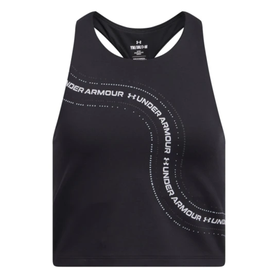 Zdjęcie produktu Dziewczęcy top treningowy Under Armour G Motion Branded Crop Tank - czarny