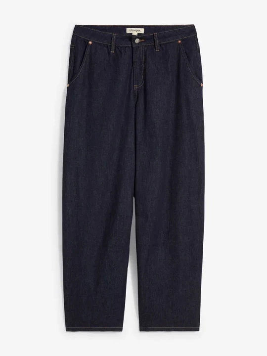 Zdjęcie produktu Dżinsy Balloon mid waist, cropped BonPrix niebieski