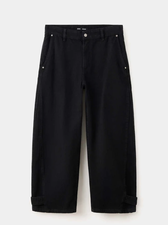 Zdjęcie produktu Dżinsy balloon ze średnim stanem black denim - Kobieta - MANGO