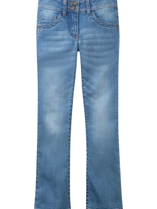 Zdjęcie produktu Dżinsy bootcut ze średnim stanem BonPrix niebieski
