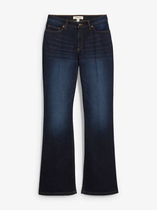 Zdjęcie produktu Dżinsy bootcut ze średnim stanem BonPrix niebieski