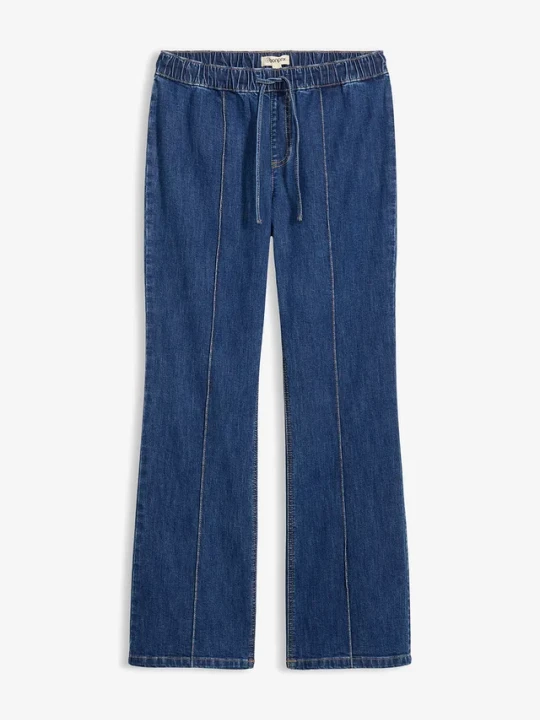 Zdjęcie produktu Dżinsy bootcut ze średnim stanem, wygodny pas BonPrix niebieski