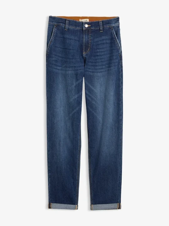 Zdjęcie produktu Dżinsy boyfriend, średni stan, gumka w talii BonPrix niebieski