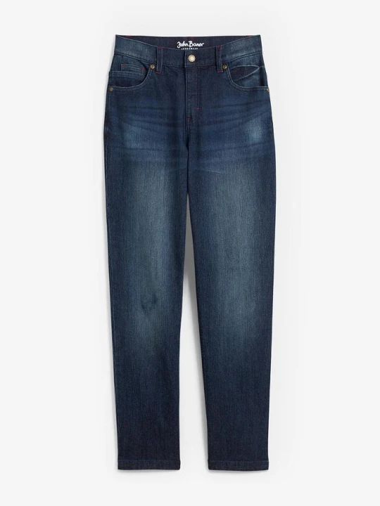 Zdjęcie produktu Dżinsy chłopięce o kroju loose fit, z regulowanym paskiem, straight BonPrix niebieski