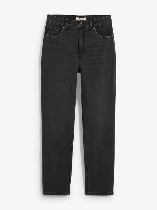 Zdjęcie produktu Dżinsy cropped, high waist, straight BonPrix szary