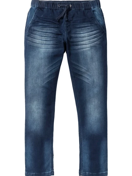 Zdjęcie produktu Dżinsy dresowe slim fit, straight BonPrix niebieski