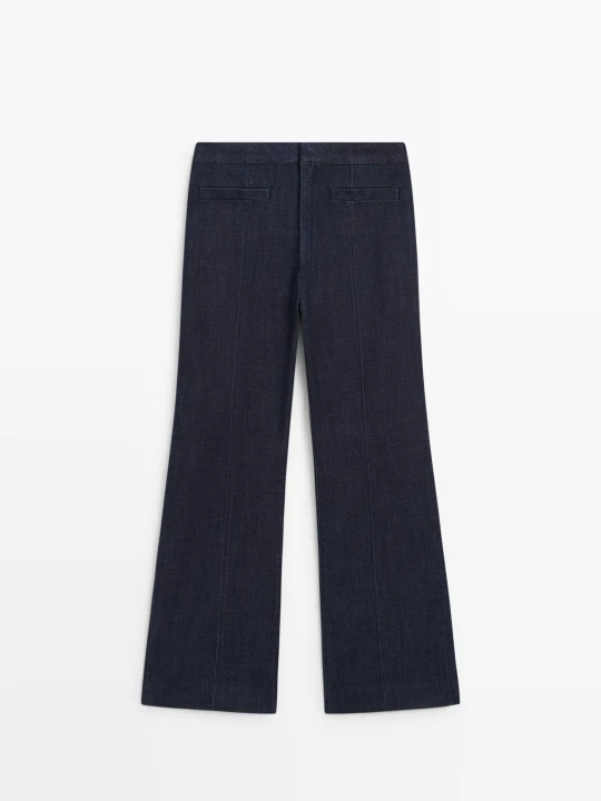 Zdjęcie produktu Dżinsy Dzwony Z Kieszeniami - Ciemnoniebieski - Massimo Dutti - Female