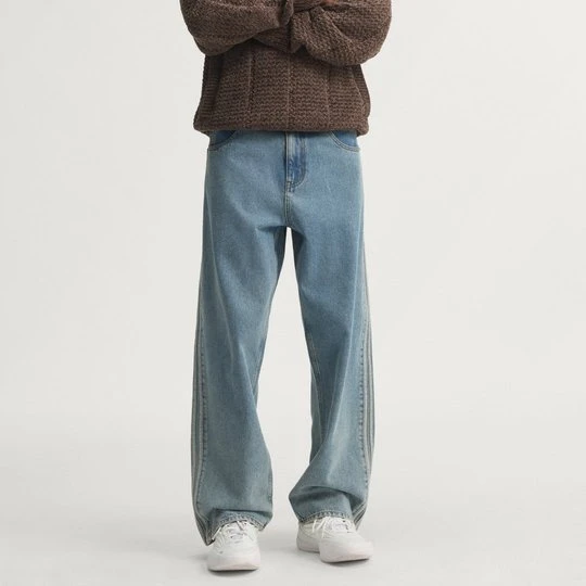 Zdjęcie produktu DŻINSY FIREBIRD ADICOLOR ZE ŚREDNIM STANEM I PROSTYMI NOGAWKAMI Adidas Worn Blue Denim