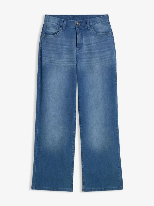 Zdjęcie produktu Jeansy loose fit, regulowany pas, straight BonPrix niebieski