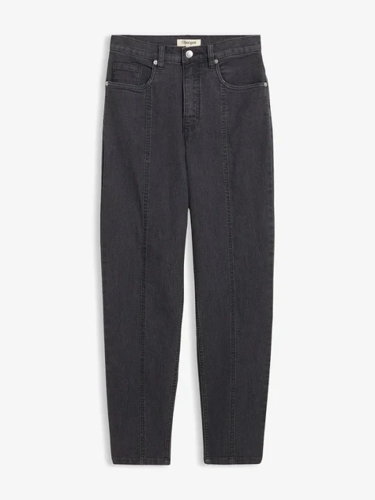 Zdjęcie produktu Dżinsy Mom, high waist, ze stretchem BonPrix szary