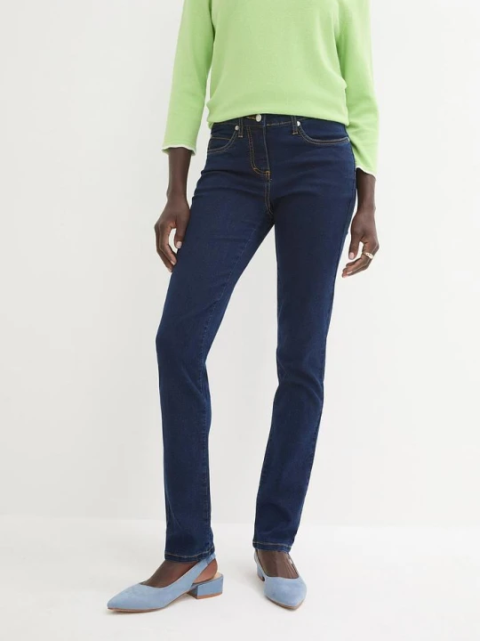 Zdjęcie produktu Dżinsy o kroju slim fit, mid waist, z dużą zawartością stretchu BonPrix niebieski