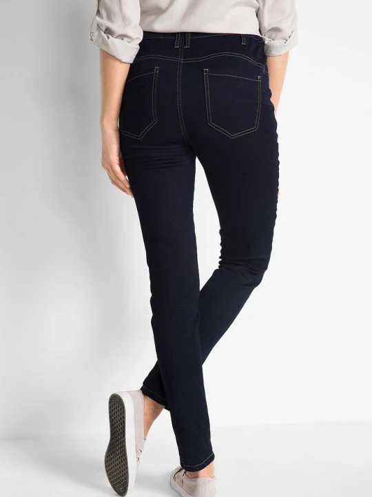Zdjęcie produktu Dżinsy o kroju slim fit, z dużą zawartością stretchu, high waist BonPrix niebieski