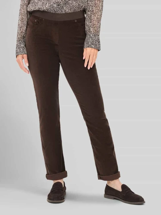 Zdjęcie produktu Dżinsy o kroju slim fit z mieszanki bawełny i wiskozy model 'Pamina' Raphaela By Brax Ciemnobrązowy