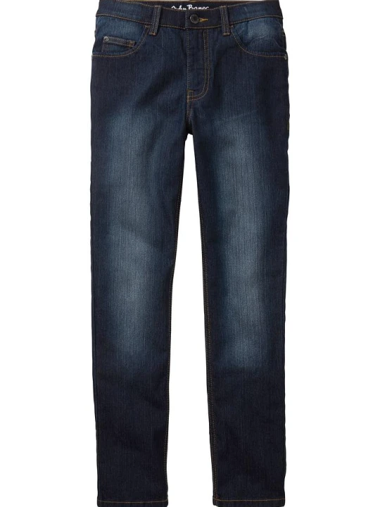 Zdjęcie produktu Jeansy o kroju slim fit z regulowanym paskiem, straight BonPrix niebieski