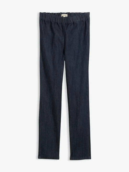 Zdjęcie produktu Dżinsy o kroju slim, high waist, cropped BonPrix niebieski