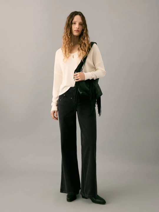 Zdjęcie produktu Dżinsy o niskim stanie z dżetami black denim - Teen - MANGO TEEN