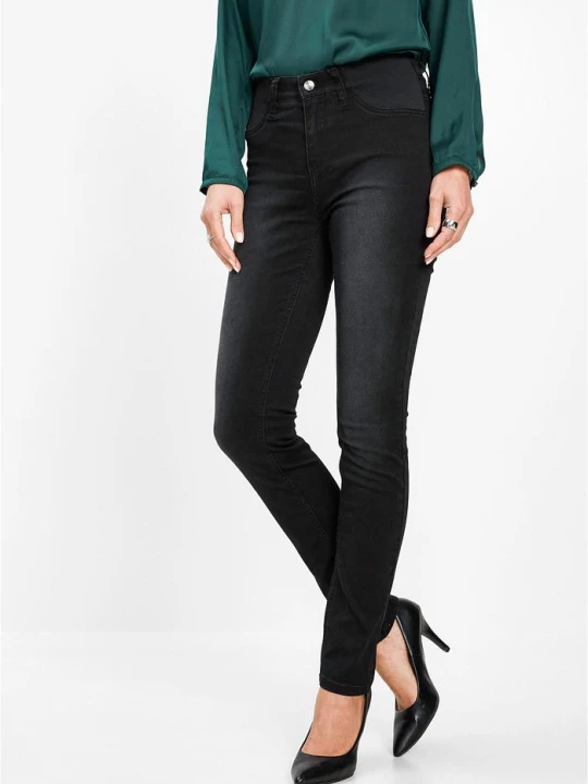 Zdjęcie produktu Dżinsy Skinny, mid waist, ze stretchem BonPrix czarny