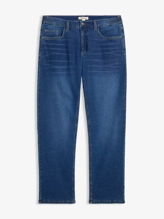 Zdjęcie produktu Jeansy termiczne ze stretchem relaxed fit z wygodnym pasem, prosta nogawka BonPrix niebieski