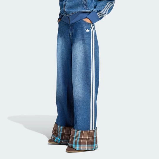 Zdjęcie produktu DŻINSY VINTAGE WIDE LEG JEANS WITH CHECKED SEAM Adidas niebieski