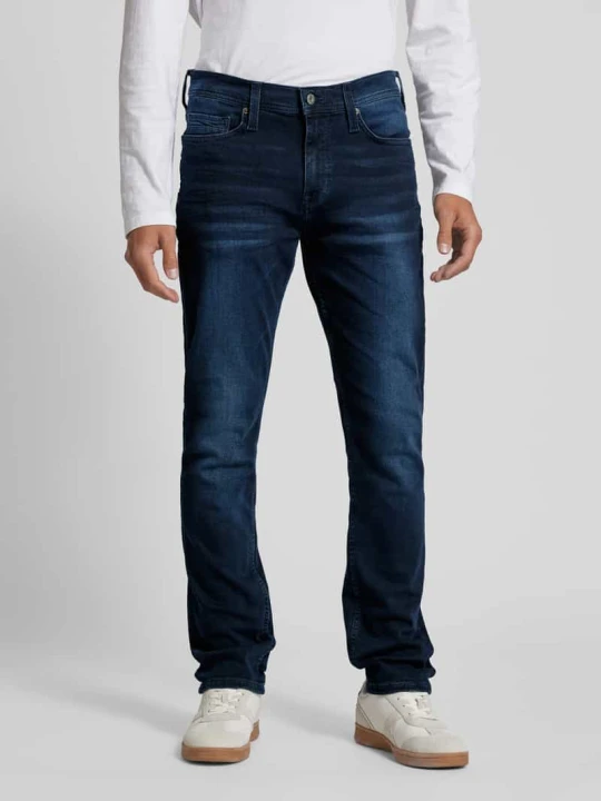 Zdjęcie produktu Dżinsy w kroju slim fit z naszywką z logo model 'Vegas' Mustang Granatowy