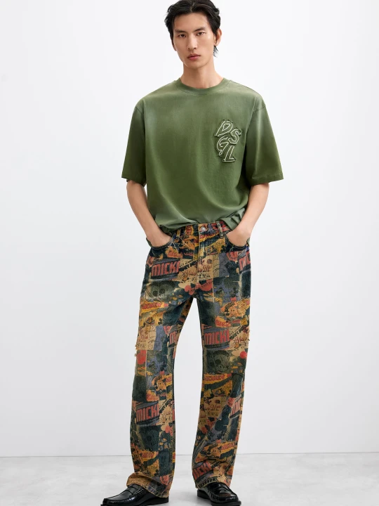 Zdjęcie produktu Dżinsy z nadrukiem Mickey™ Desigual czarny