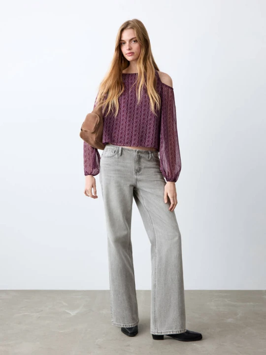 Zdjęcie produktu Dżinsy z niskim stanem szary denim - Teen - MANGO TEEN