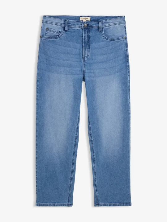 Zdjęcie produktu Dżinsy ze stretchem o kroju loose fit, straight BonPrix niebieski