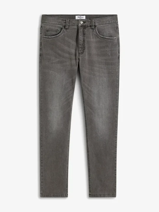 Zdjęcie produktu Dżinsy ze stretchem o kroju slim fit, straight BonPrix szary