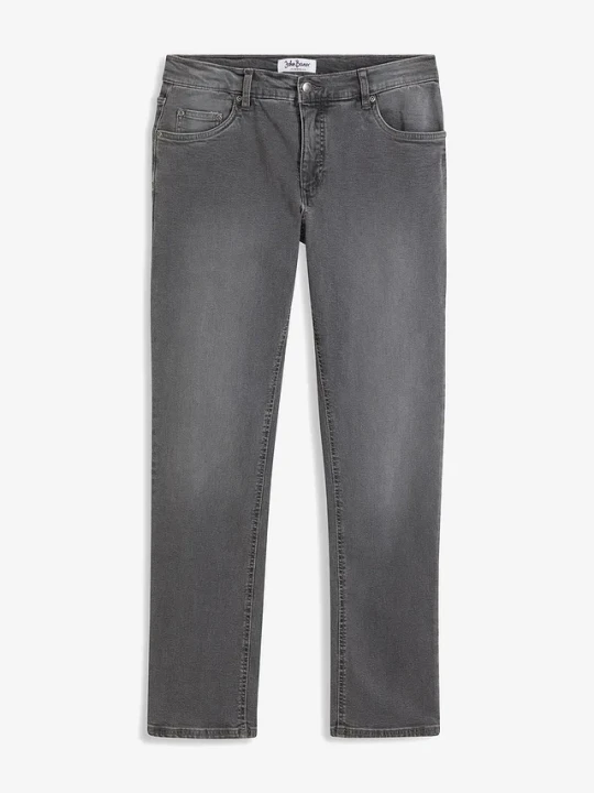 Zdjęcie produktu Dżinsy ze stretchem w wygodnym fasonie Regular Fit Tapered BonPrix szary