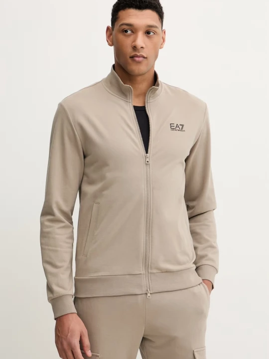 Zdjęcie produktu EA7 Emporio Armani bluza rozpinana męska z bawełną zielony